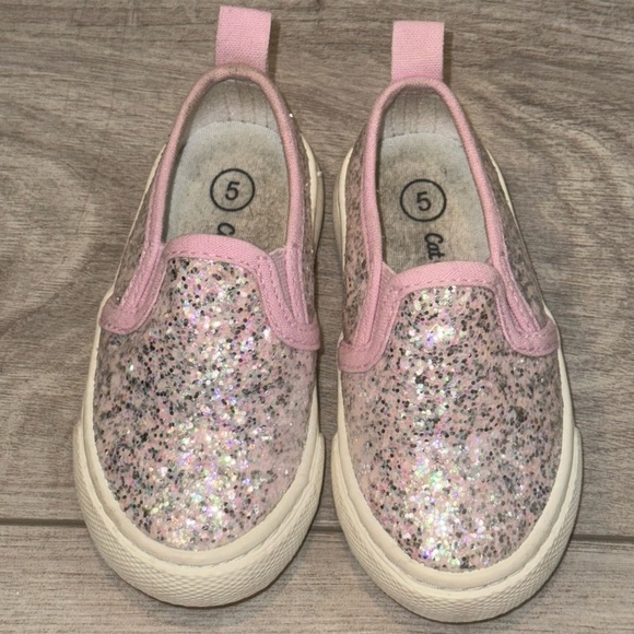 Cat & Jack Other - CAT & JACK Glittery Pink Kids Slip-On Shoes
